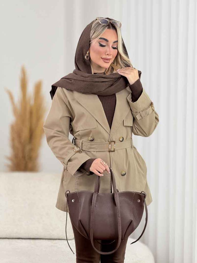 بارانی ژیله دار چهاردکمه کد 8409